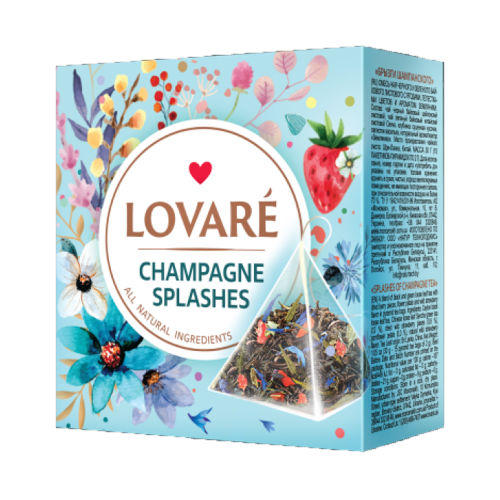 Чай в пірамідках TM Lovare "Champagne splashes" пакетований 15*2г Чай в пірамідках TM Lovare "Champagne splashes" пакетований 15*2г