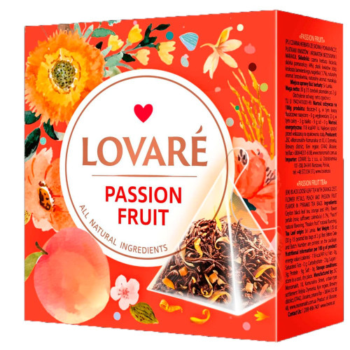 Чай в пірамідках TM Lovare "Passion Fruit" пакетований 15*2г Чай в пірамідках TM Lovare "Passion Fruit" пакетований 15*2г