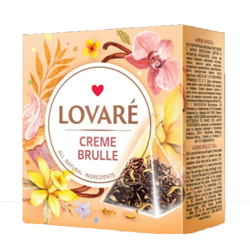 Чай в пірамідках TM Lovare "Creme Brulle" пакетований 15*2г Чай в пірамідках TM Lovare "Creme Brulle" пакетований 15*2г